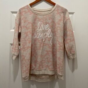 Live Simply 3/4 Sleeve Top, M